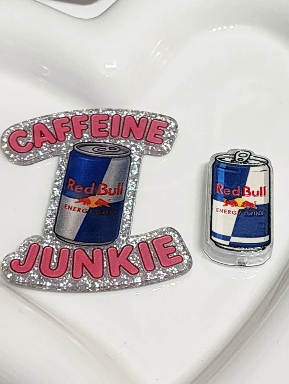 Caffeine Junky Energy Drink Flatback Focal Bead Badge Keychain Crafts Beaded Pen